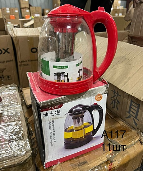 A-117 Чайники стеклянные с металическом ситом