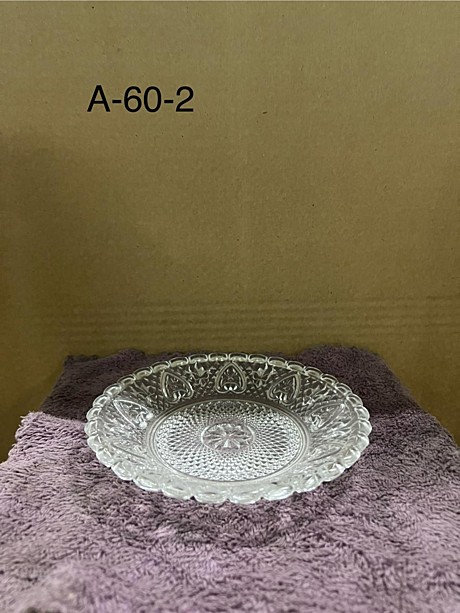 A-60-2 Стеклянное прозрачное блюдце 6pcs