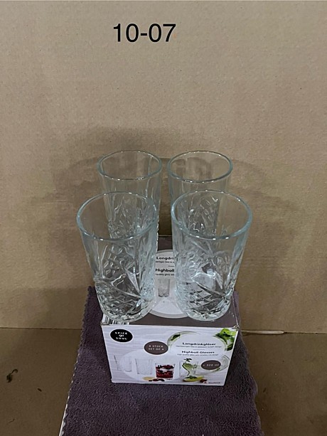 1007 Стопка стаканов прозрачная 4pcs