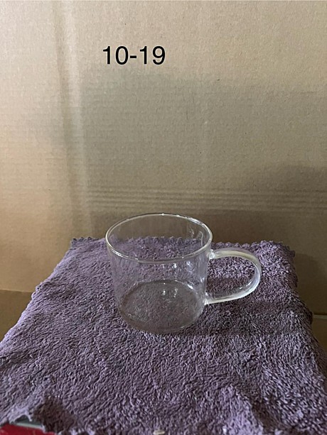 1019 Кружка с ручкой прозрачная стеклянная