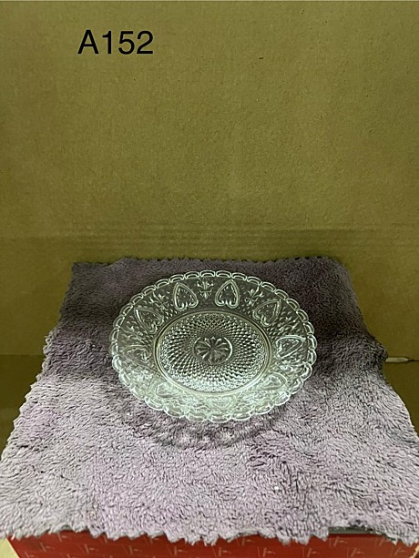 A-152 Блюдце стеклянное прозрачное 6pcs