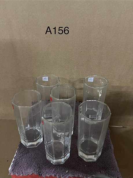 A-156 Стопка стаканов длинная прозрачная 6pcs