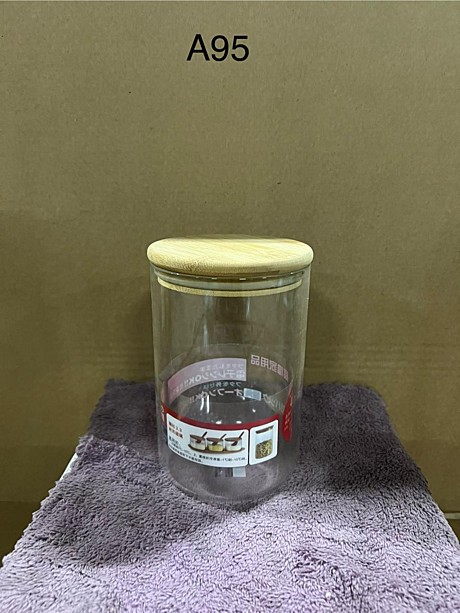 A-95 Банка для хранение сыпучих бамбук крышкой